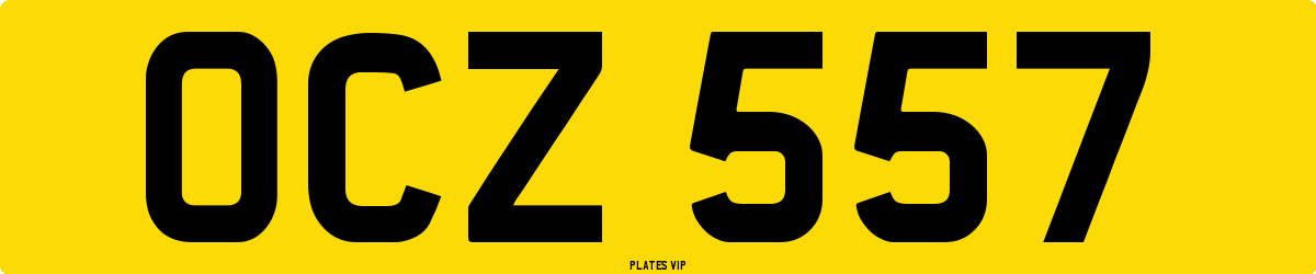 OCZ 557 Number Plate