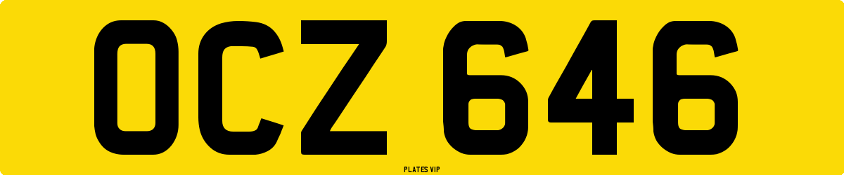 OCZ 646 Number Plate