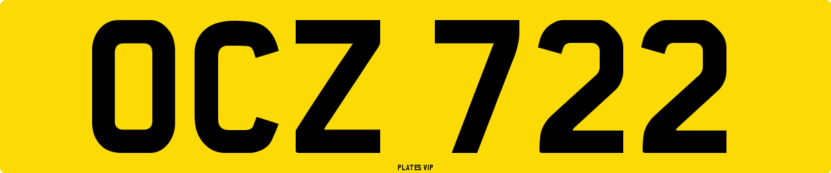 OCZ 722 Number Plate
