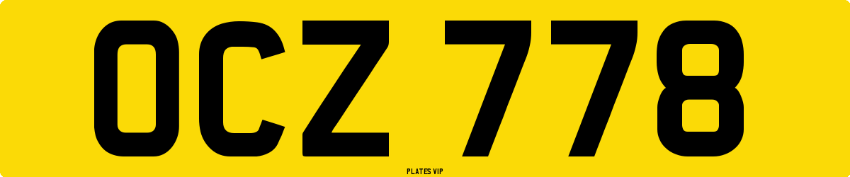 OCZ 778 Number Plate
