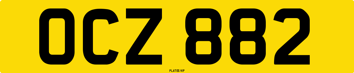 OCZ 882 Number Plate