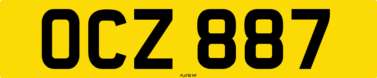 OCZ 887 Number Plate