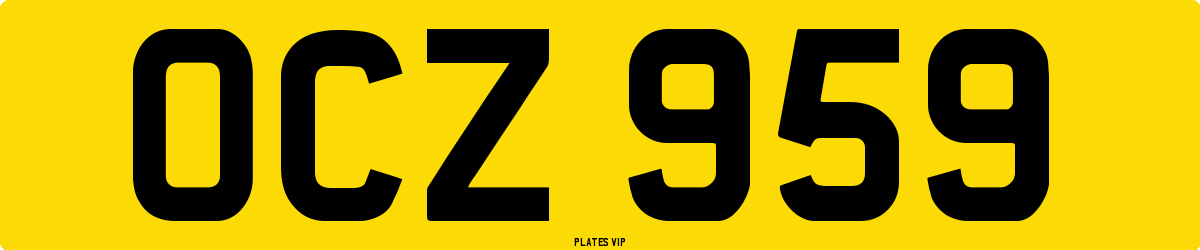 OCZ 959 Number Plate