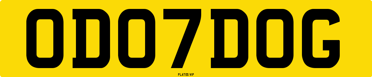 OD 07 DOG Number Plate