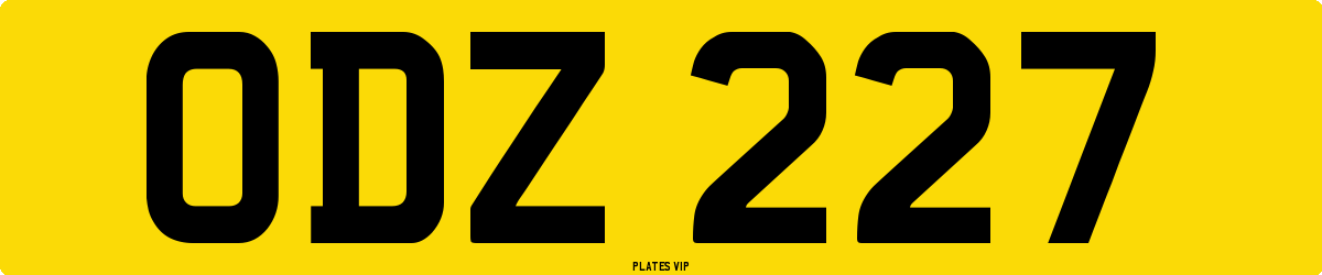 ODZ 227 Number Plate