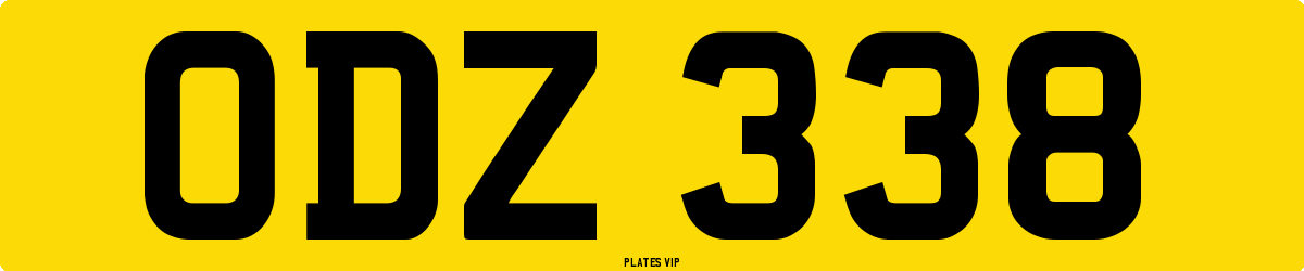 ODZ 338 Number Plate