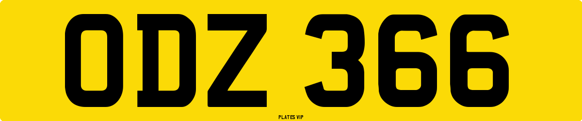 ODZ 366 Number Plate