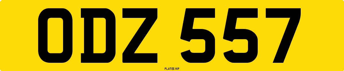 ODZ 557 Number Plate