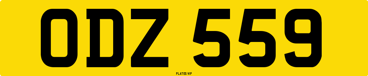 ODZ 559 Number Plate