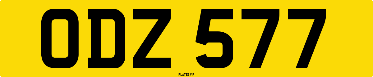 ODZ 577 Number Plate