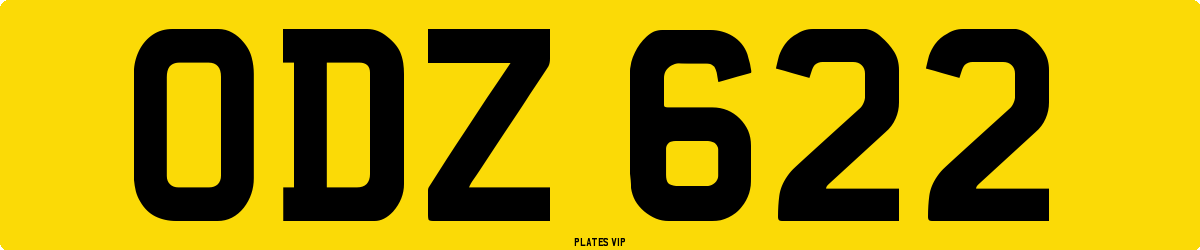ODZ 622 Number Plate