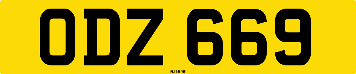 ODZ 669 Number Plate