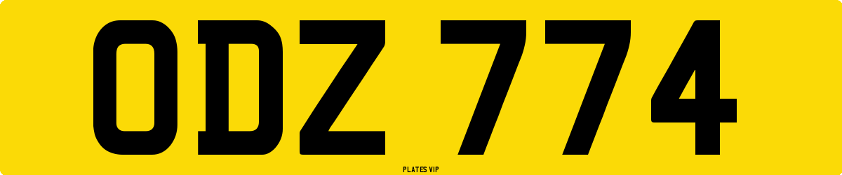 ODZ 774 Number Plate