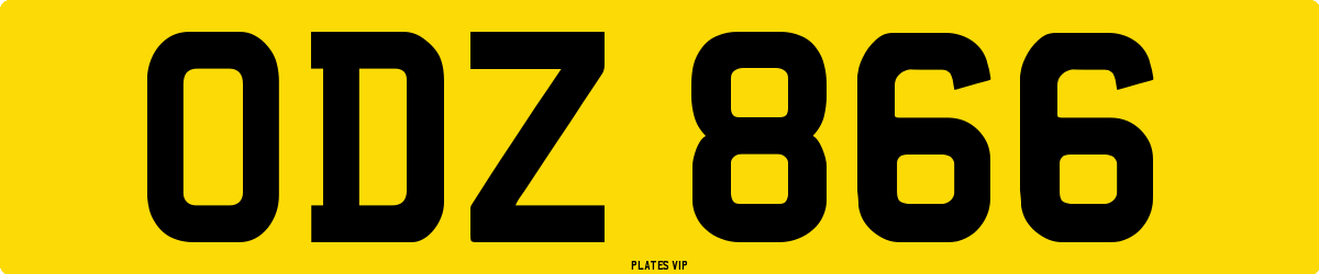 ODZ 866 Number Plate