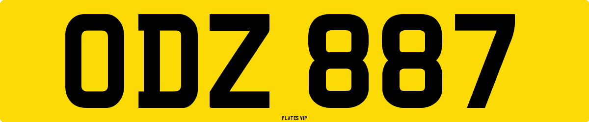ODZ 887 Number Plate