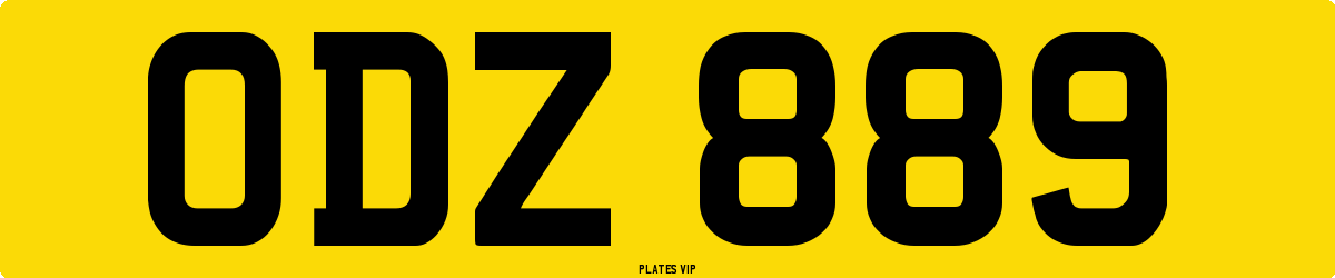 ODZ 889 Number Plate