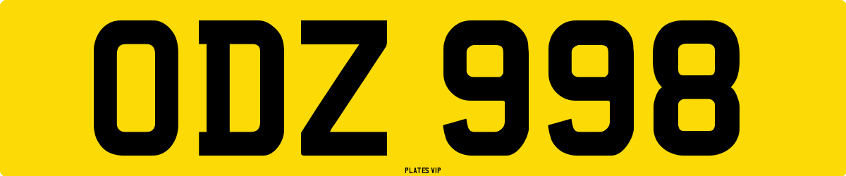 ODZ 998 Number Plate