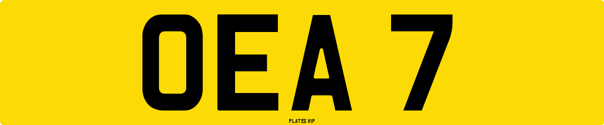 OEA 7 Number Plate