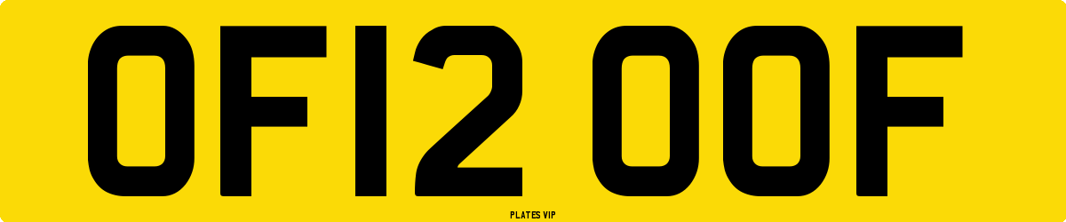 OF12 OOF Number Plate