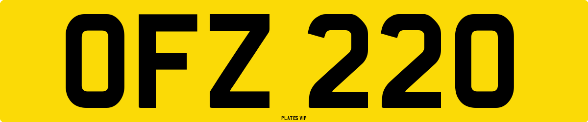 OFZ 220 Number Plate