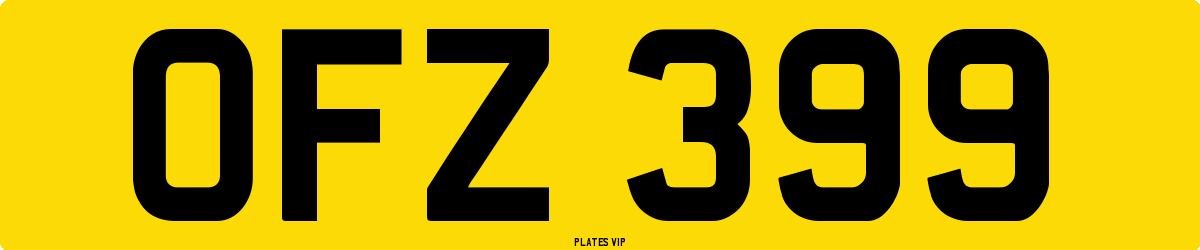 OFZ 399 Number Plate