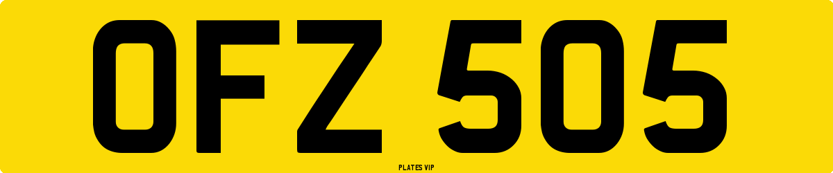 OFZ 505 Number Plate