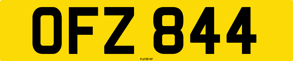 OFZ 844 Number Plate