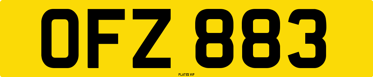 OFZ 883 Number Plate
