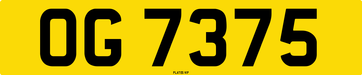 OG 7375 Number Plate