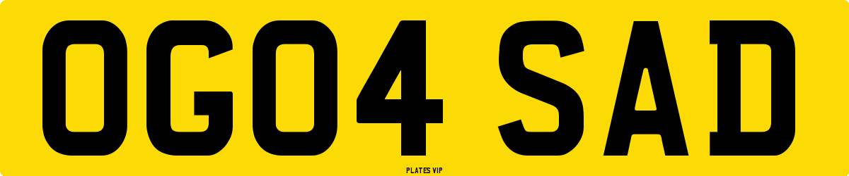 OG04 SAD Number Plate