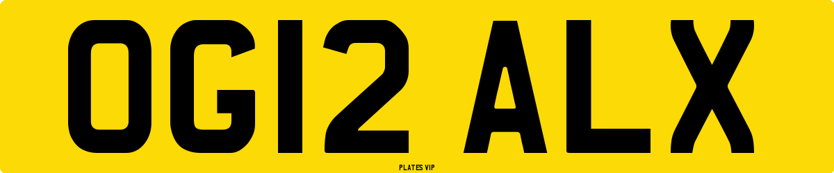 OG12 ALX Number Plate