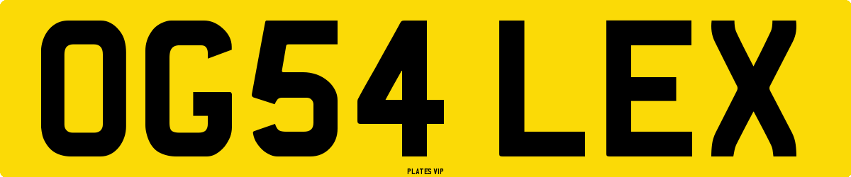 OG54 LEX Number Plate