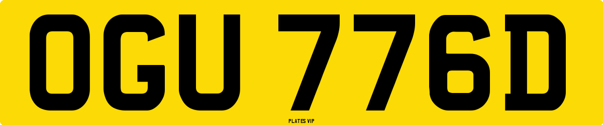 OGU 776D Number Plate