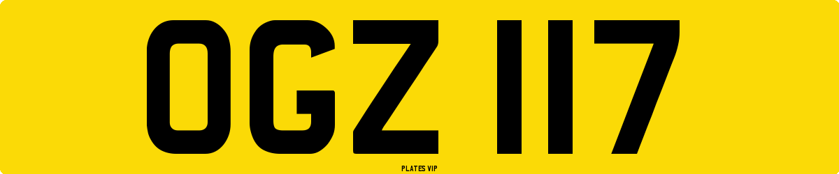 OGZ 117 Number Plate