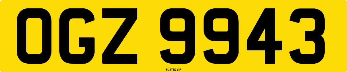 OGZ 9943 Number Plate