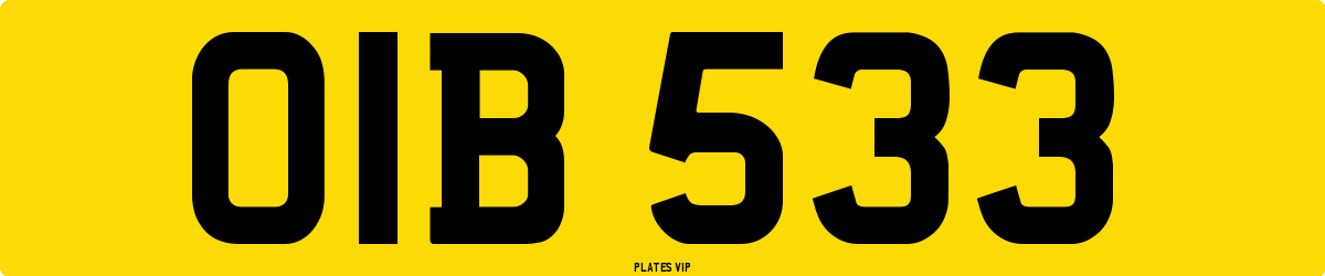 OIB 533 Number Plate
