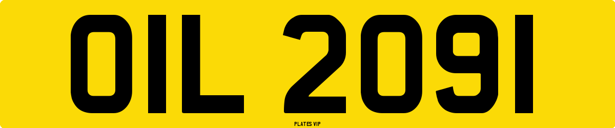 OIL 2091 Number Plate