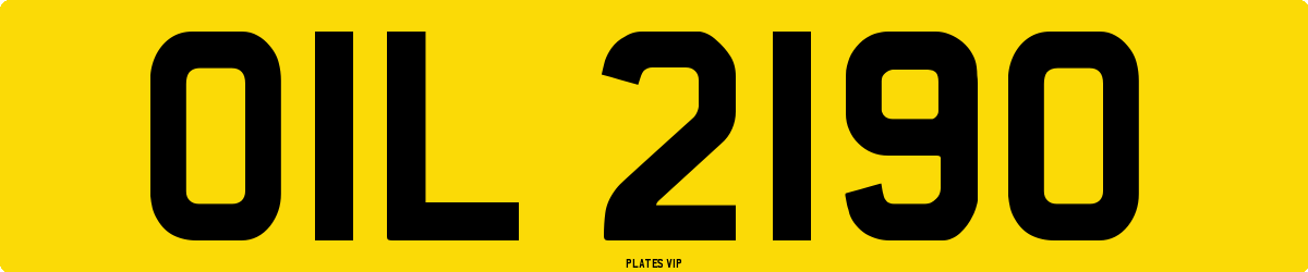 OIL 2190 Number Plate