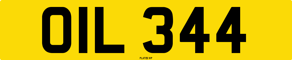 OIL 344 Number Plate