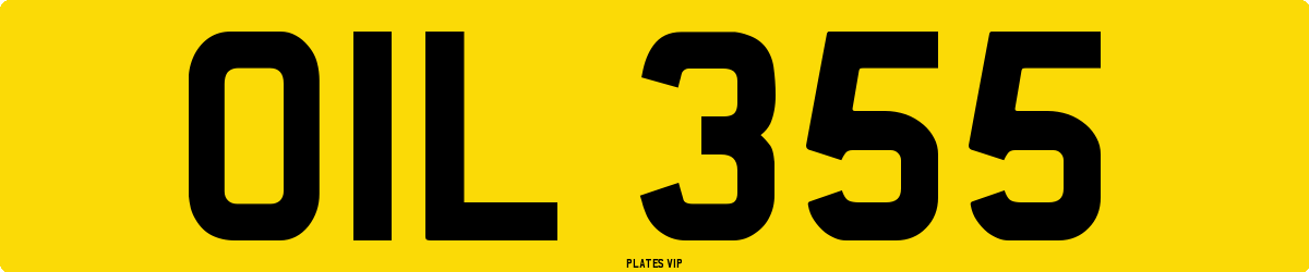 OIL 355 Number Plate