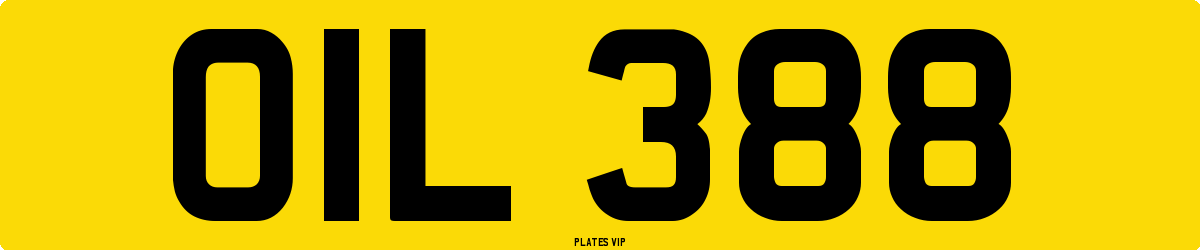 OIL 388 Number Plate