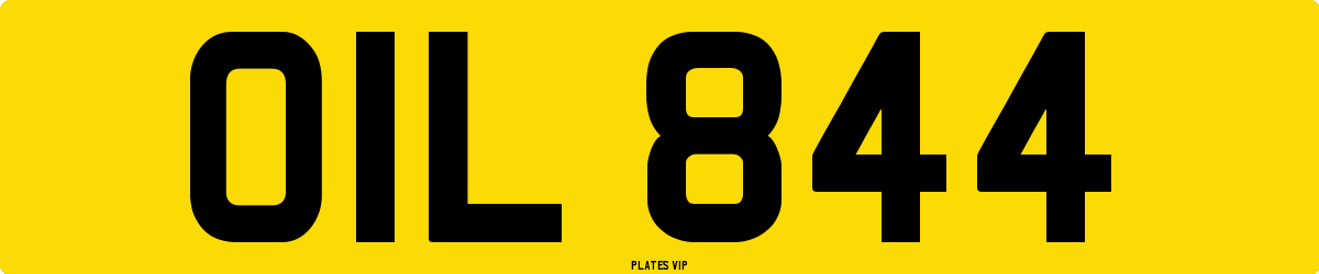 OIL 844 Number Plate