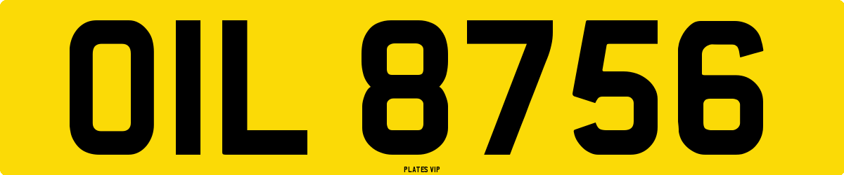 OIL 8756 Number Plate
