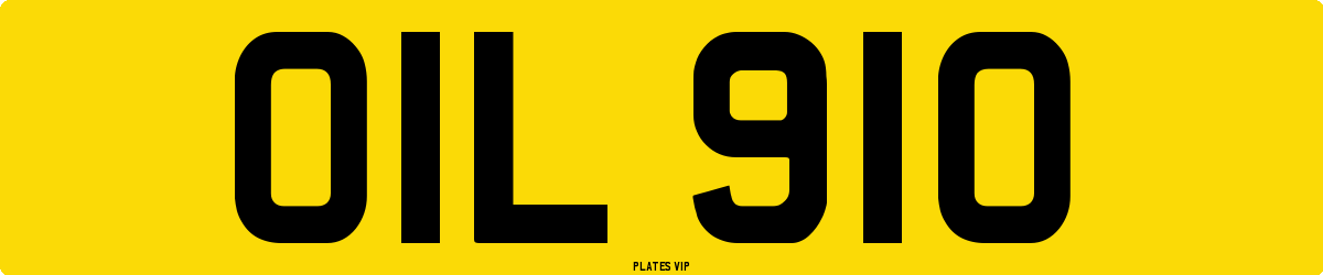 OIL 910 Number Plate