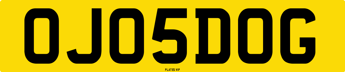 OJ 05 DOG Number Plate