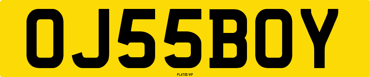 OJ 55 BOY Number Plate