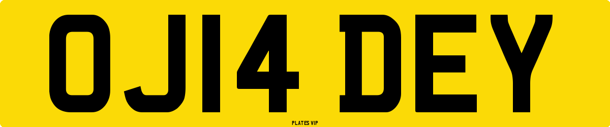 OJ14 DEY Number Plate