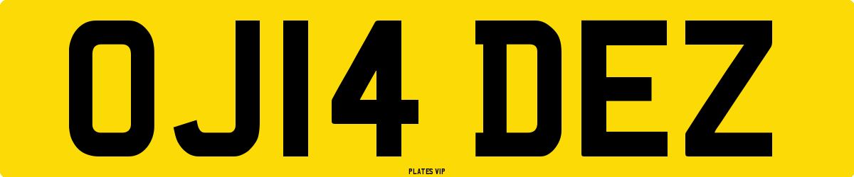 OJ14 DEZ Number Plate