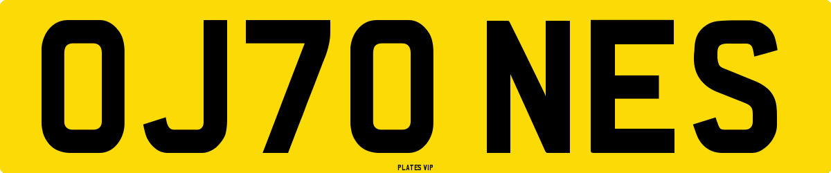 OJ70 NES Number Plate