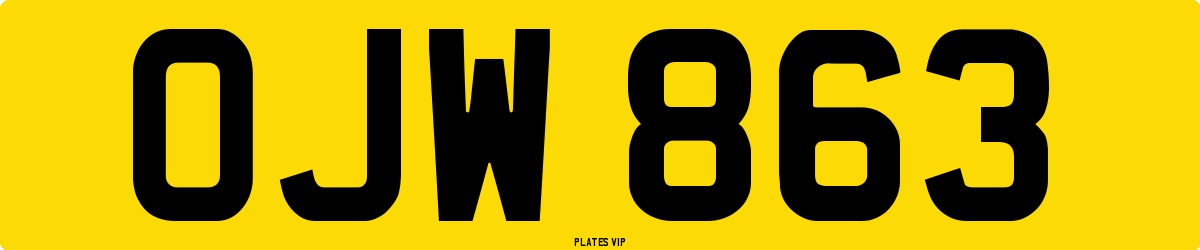 OJW 863 Number Plate